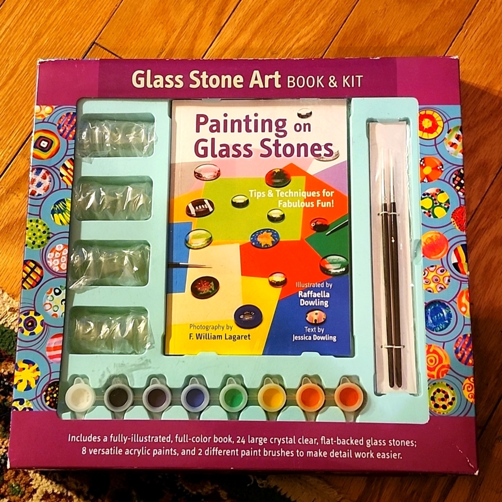 Glass Stone Art book & kit NWT